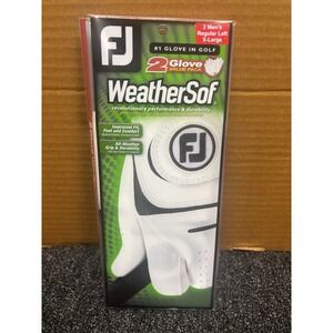 Pack of 2 FJ Footjoy Men's WeatherSof‎ Golf Gloves,  White X-Large Left